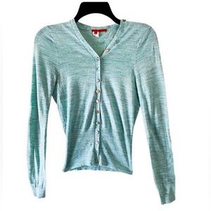 Tape Measure Light Blue Cardigan Top Size M